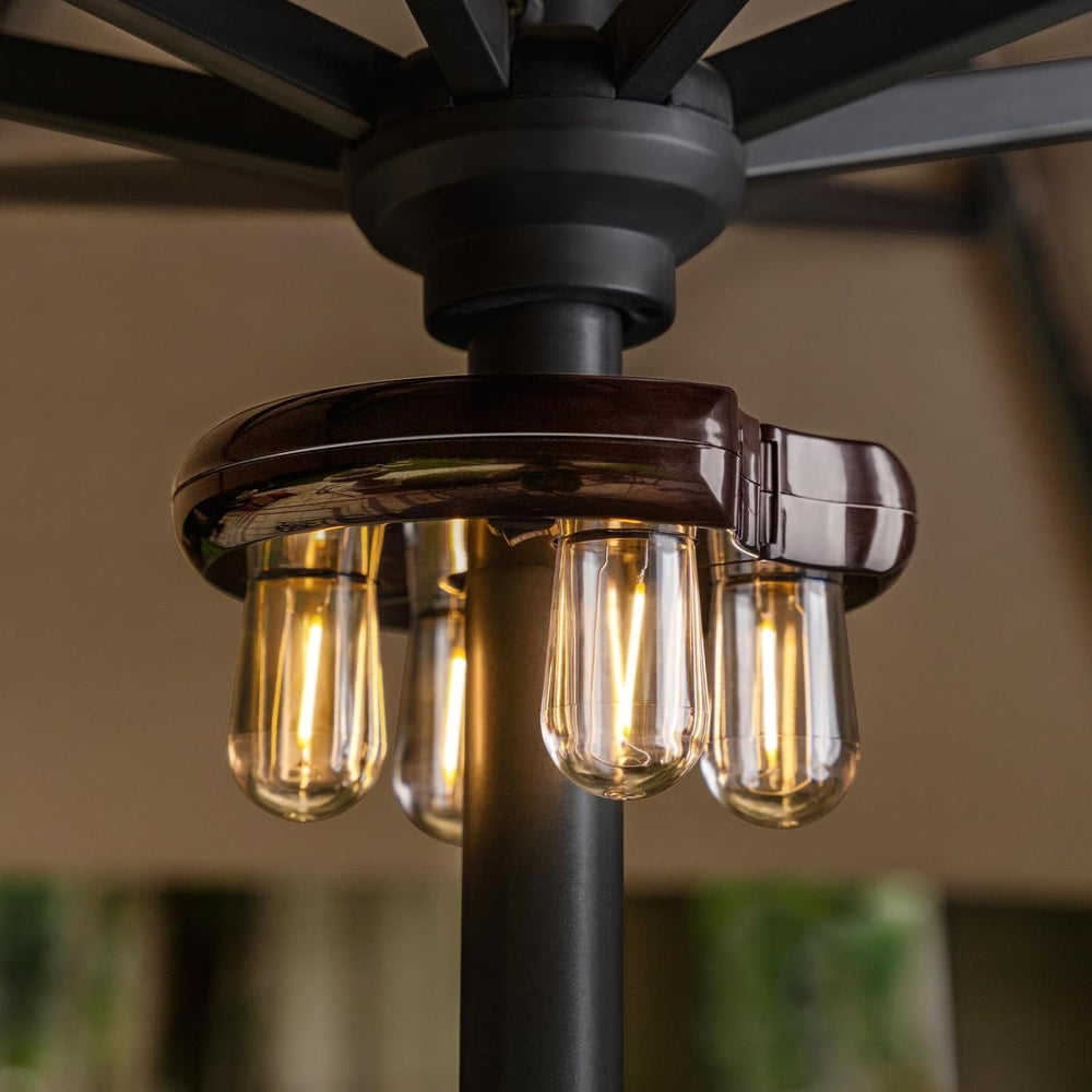 Patio 2 Packs Umbrella Light with LED Edison Bulbs, Battery Operation Cordles...