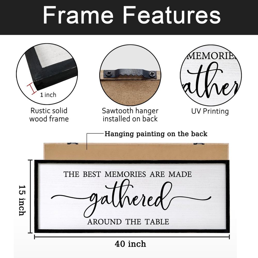 The Best Memories are Made Gathered Around The Table Framed Wall Art 40'&...