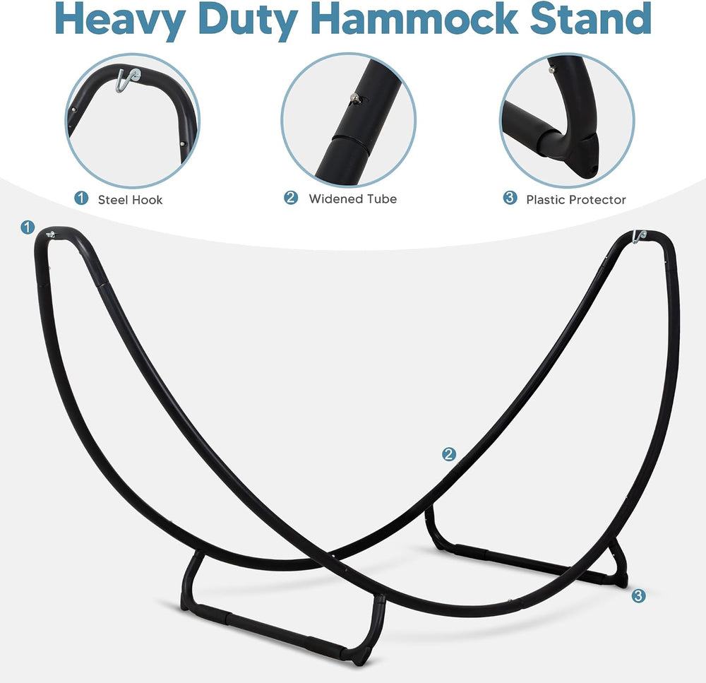SUNCREAT Hammocks Standing Patio Hammock, Portable Hammock with Stand Foldabl...