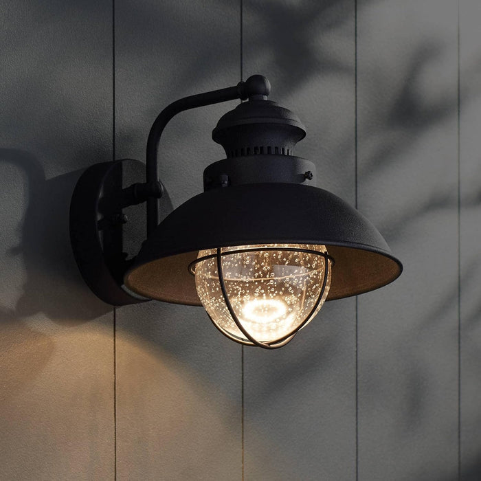 Fordham 8" High Black LED Farmhouse Outdoor Wall Light Fixture