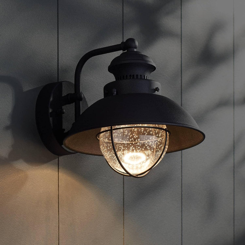 Fordham 8" High Black LED Farmhouse Outdoor Wall Light Fixture