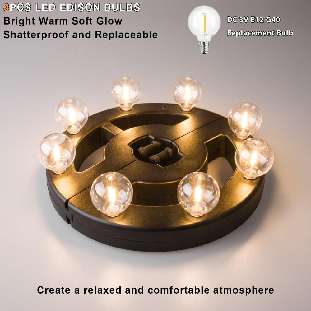 Umbrella Lights Outdoor Patio, Rechargeable Cordless, 8 LED Bulbs