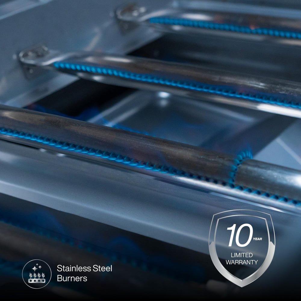SPIRE 36" Built-in 6 Burner Dual Fuel Grill, All 304 Stainless Steel Body