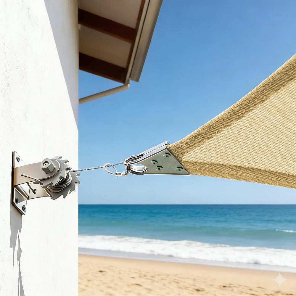 Royal Shade 12' x 16' Beige Rectangle Super Ring Sun Shade Sail Canop...