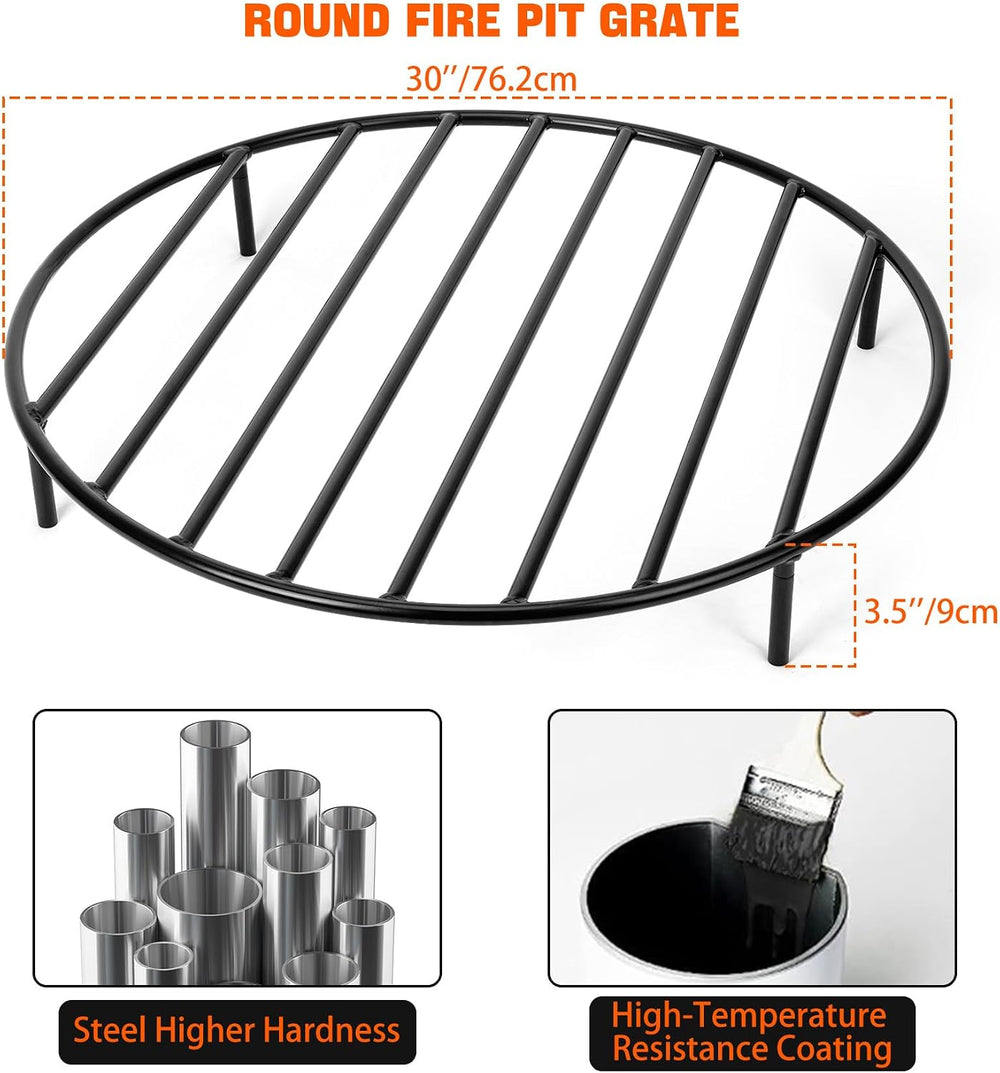 onlyfire Heavy Duty Fire Pit Grate with High Temp Coating & Removable Legs