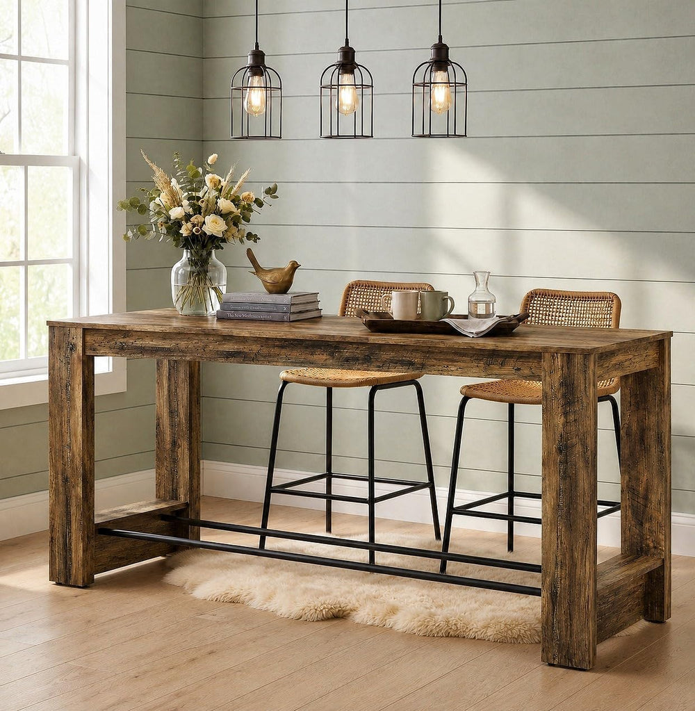 Tribesigns 63'' High Top Long Bar Table, 37.4'' Counter Heigh...