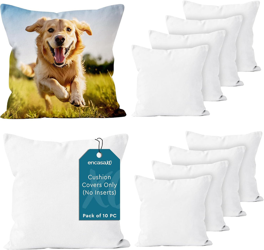 Encasa XO Sublimation Blank Pillowcases, No Inserts 18"x18" White