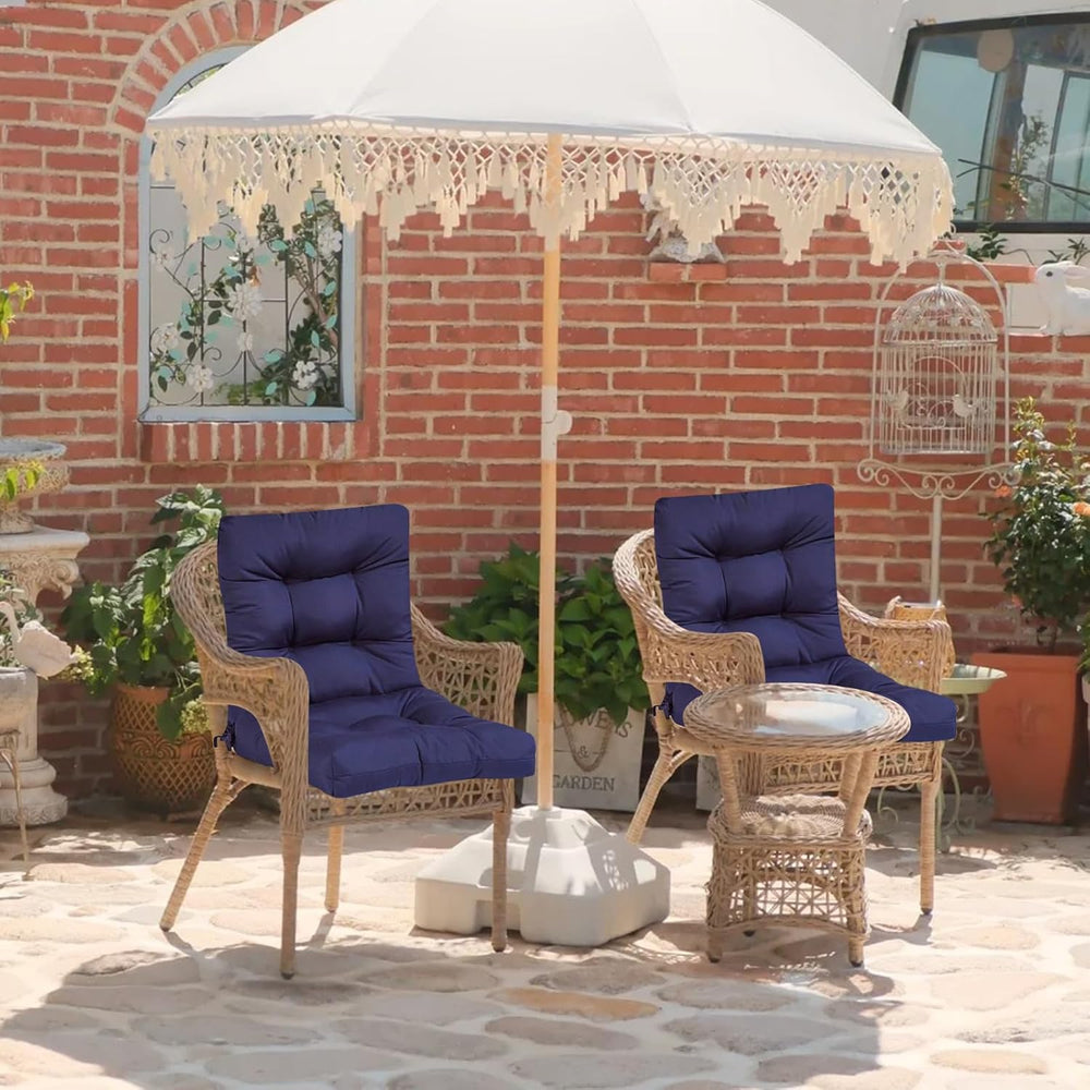 Outdoor Wicker Chair Cushions Set of 2 Printed Flower Patio Chair Cushion wit...