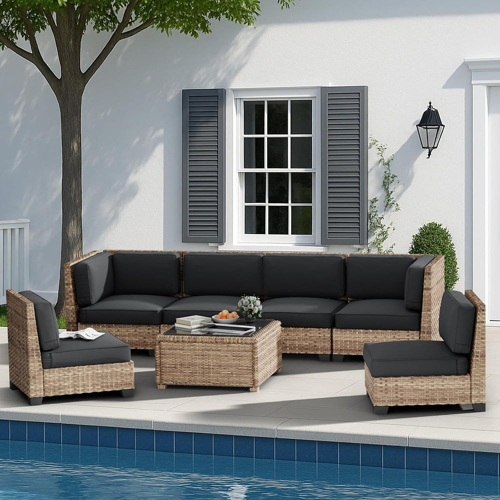 Replacement Cushions for Patio Furniture, 14-Piece Outdoor Cushions (Grey)