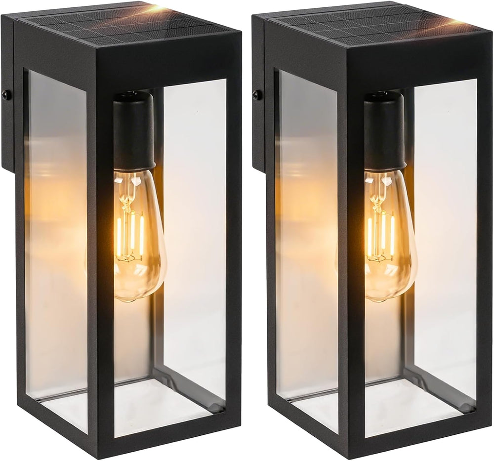 Solar Sconce Light Outdoor Dusk-to-Dawn Solar Powered Outside Porch Lantern