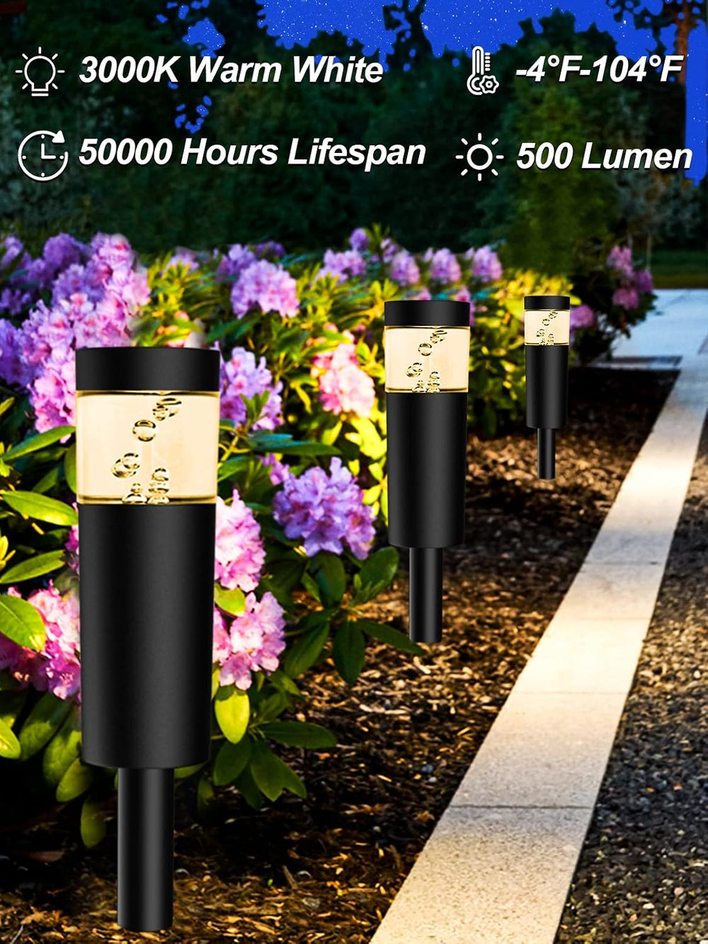 5W Low Voltage Landscape Pathway Lights with Connectors 12V Outdoor Landscape...
