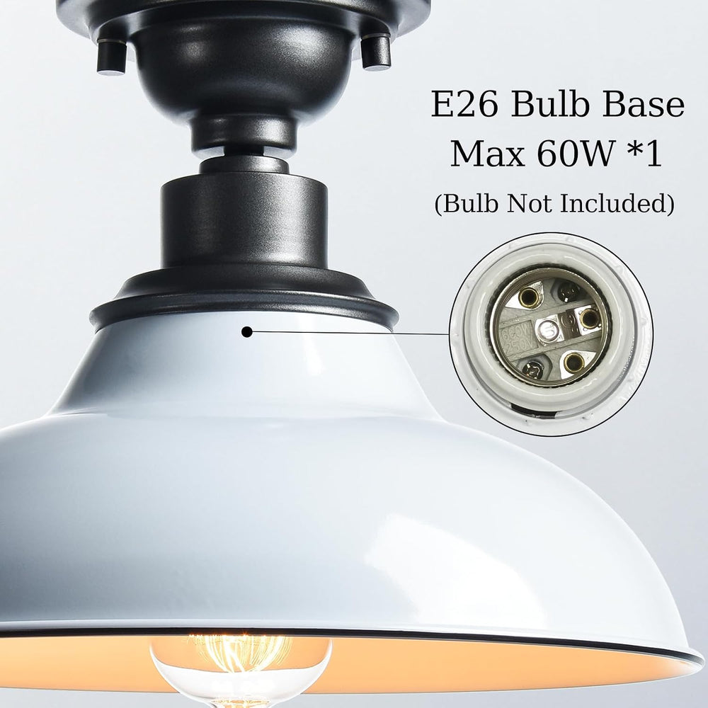 SAMTEEN Farmhouse Semi Flush Mount Ceiling Light 12-Inch