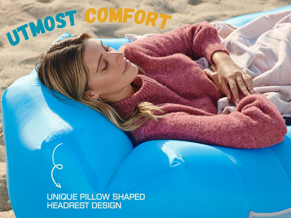 WEKAPO Inflatable Couch Air Lounger Chair - Camping & Beach Accessories, ...