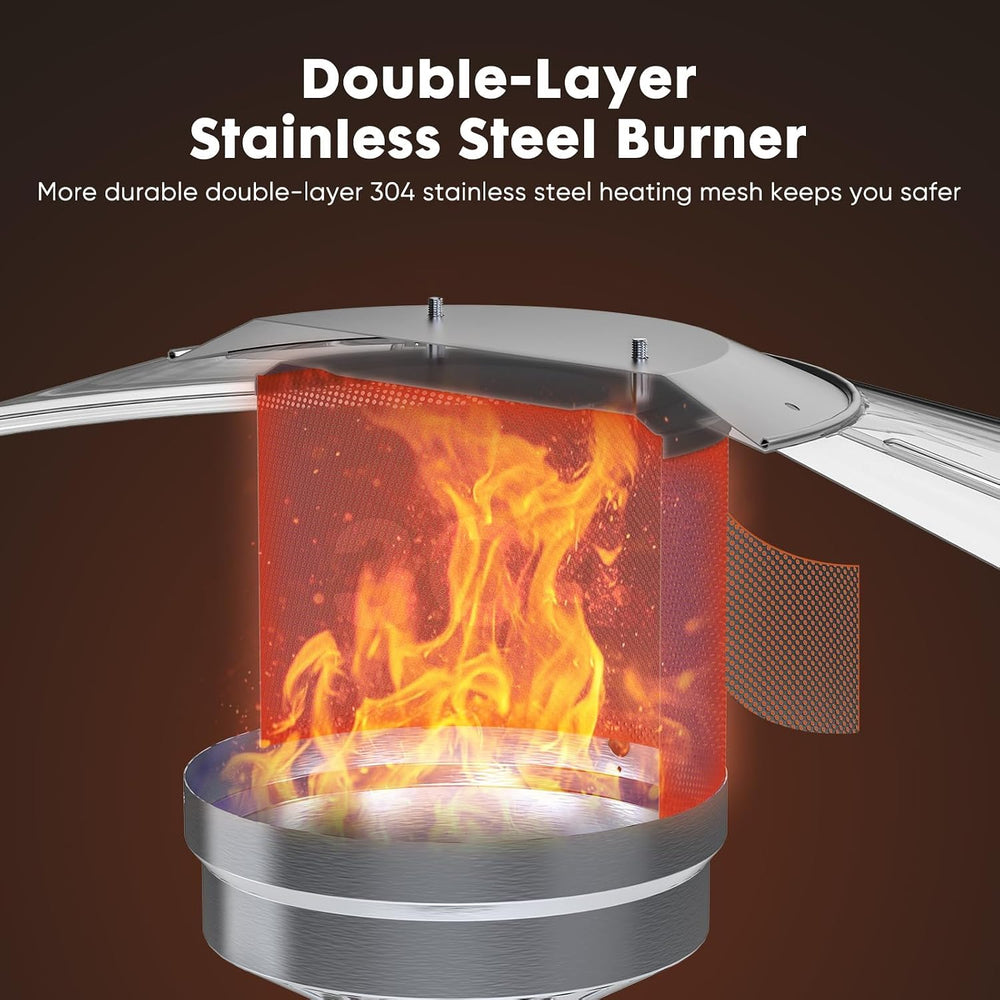 DUMOS 48,000 BTU Propane Patio Heater with Wheels, Outdoor Gas Heater