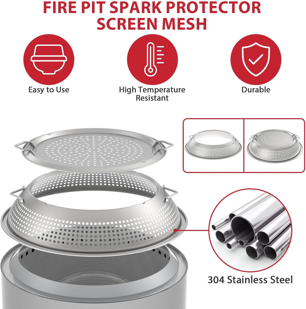 Spark Shield for Solo Stove Bonfire 19.5" Stainless Steel Fire Pit Spark