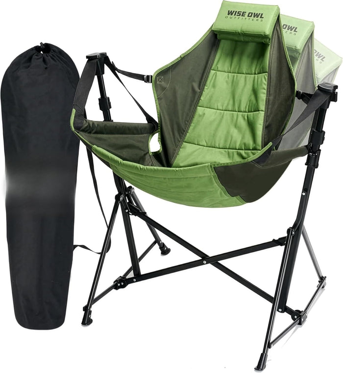 Wise Owl Outfitters Hammock Camping Chair for Adults, Adjustable, Green