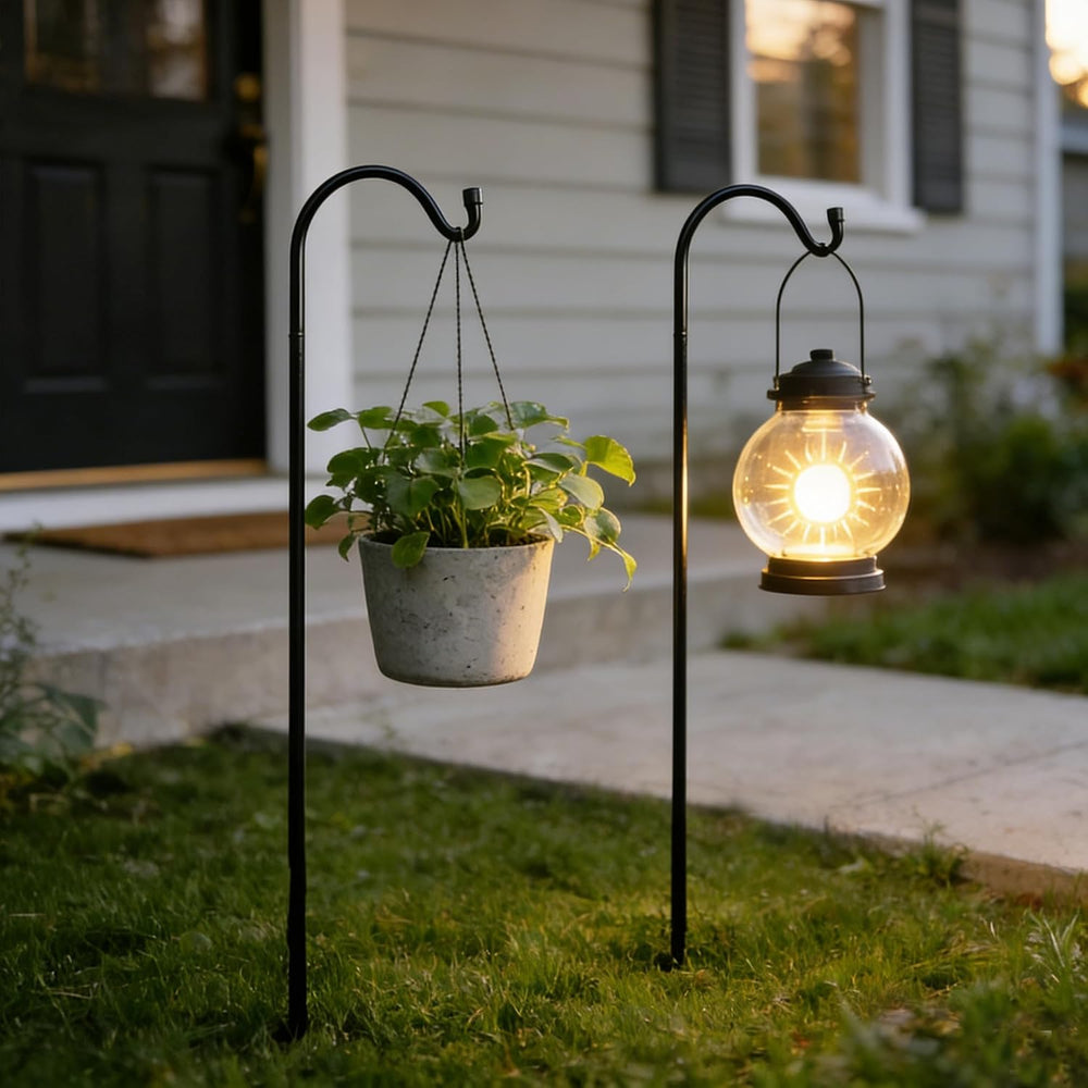 Urban Deco 8 Pack Heavy Duty Shepherds Hook, 37 Inch Tall Plant Hooks