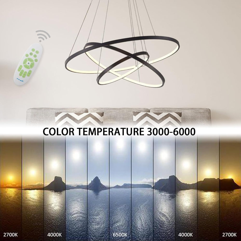 LightInTheBox Modern LED Chandelier 3 Ring Chandelier Dimmable Circular Dinin...