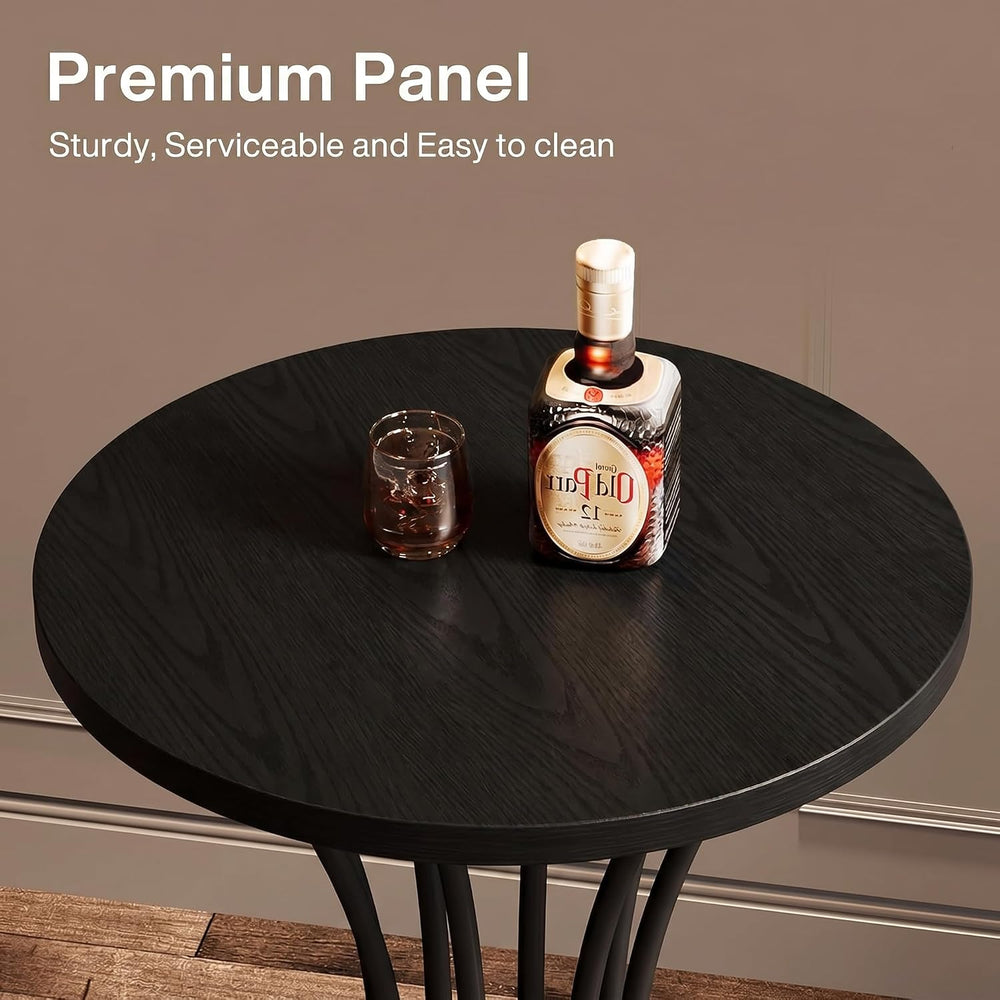 Tribesigns 37.4" H Bar Table, Round Bar Table with Curved Metal Base, Hi...