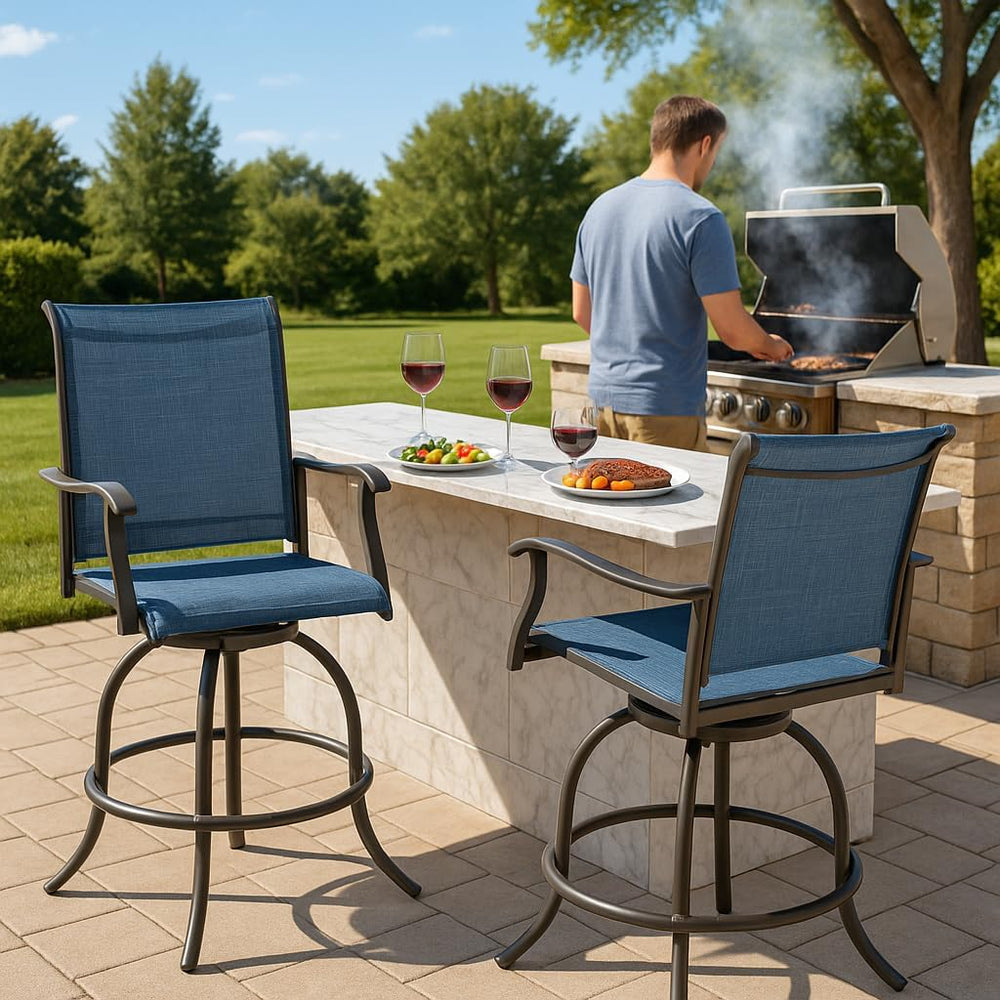 Kozyard Isabella Outdoor Swivel Bar Stools