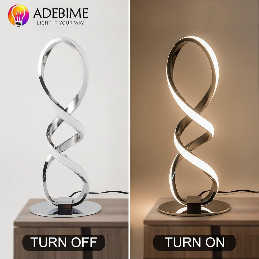LED Spiral Bedside Table Lamp, Stepless Dimmable 12W 3000K Warm White, Modern...