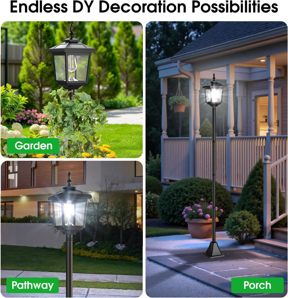 68" Solar Lamp Post Lights Outdoor,2-Pack 6000K Dusk to Dawn Solar Light...