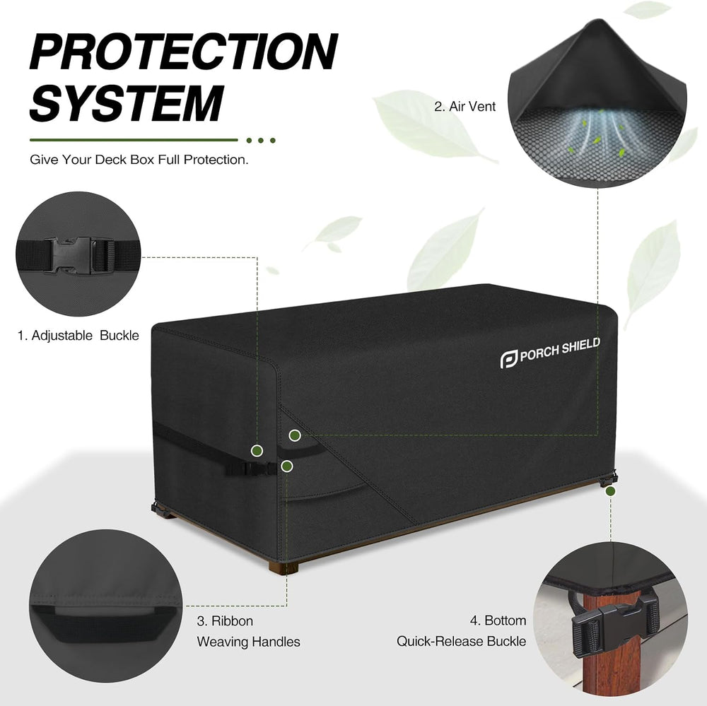 Porch Shield Patio Deck Box Storage Cover 60 x 24 x26 inch, Black