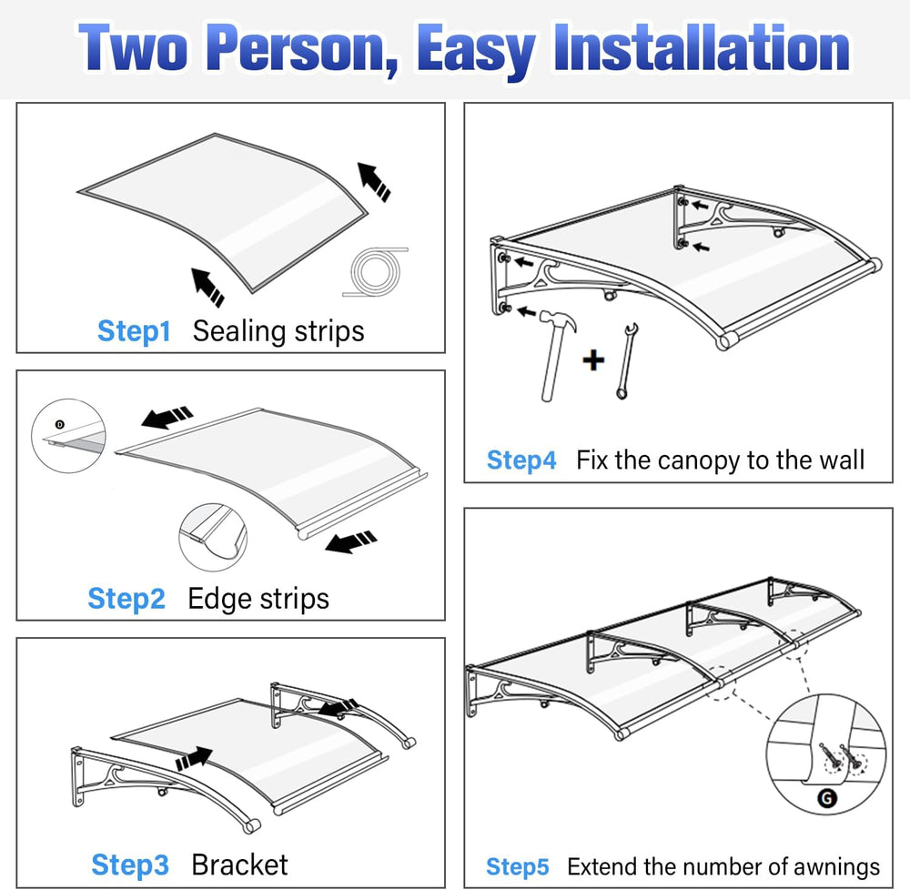Awning for Door Entrance, Aluminum Window Awnings Exterior for Doors Canopy, ...