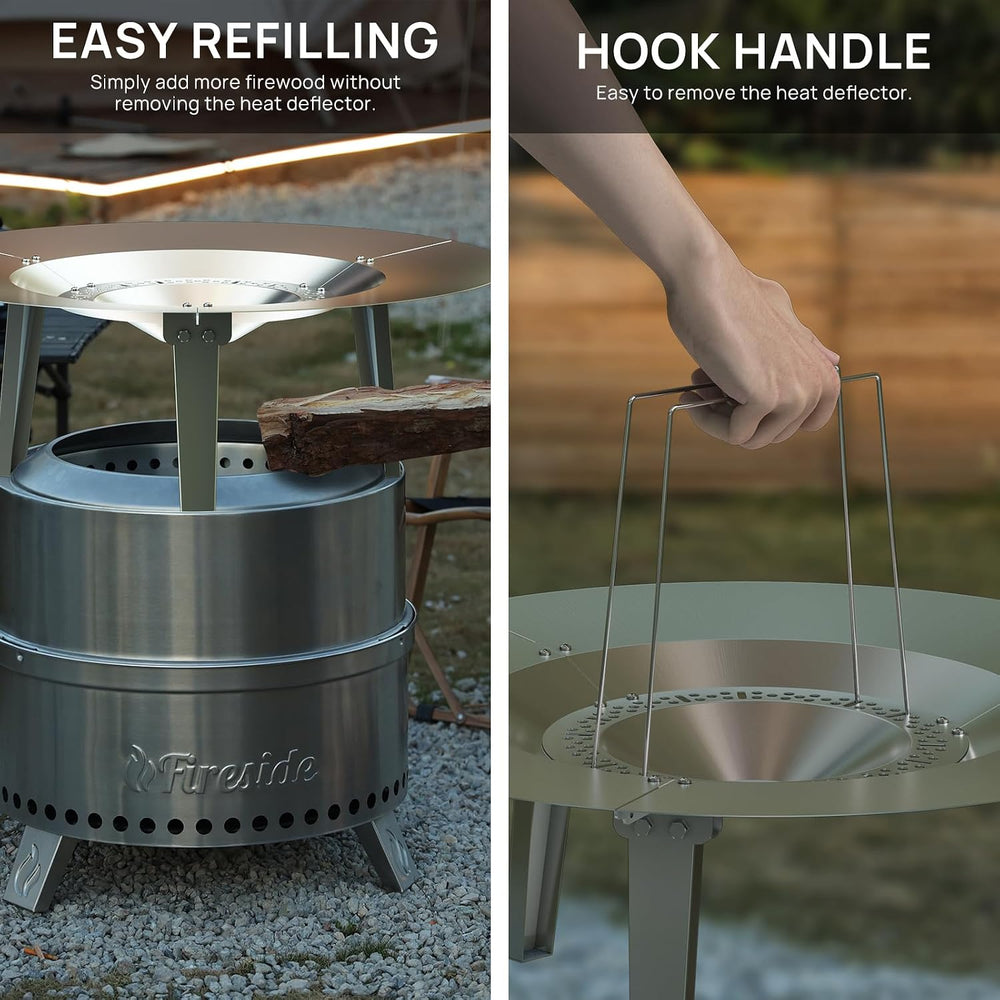 TURBRO Fireside Pluto Heat Deflector for 19/19.5in Firepit and R19 Fire Pit, ...