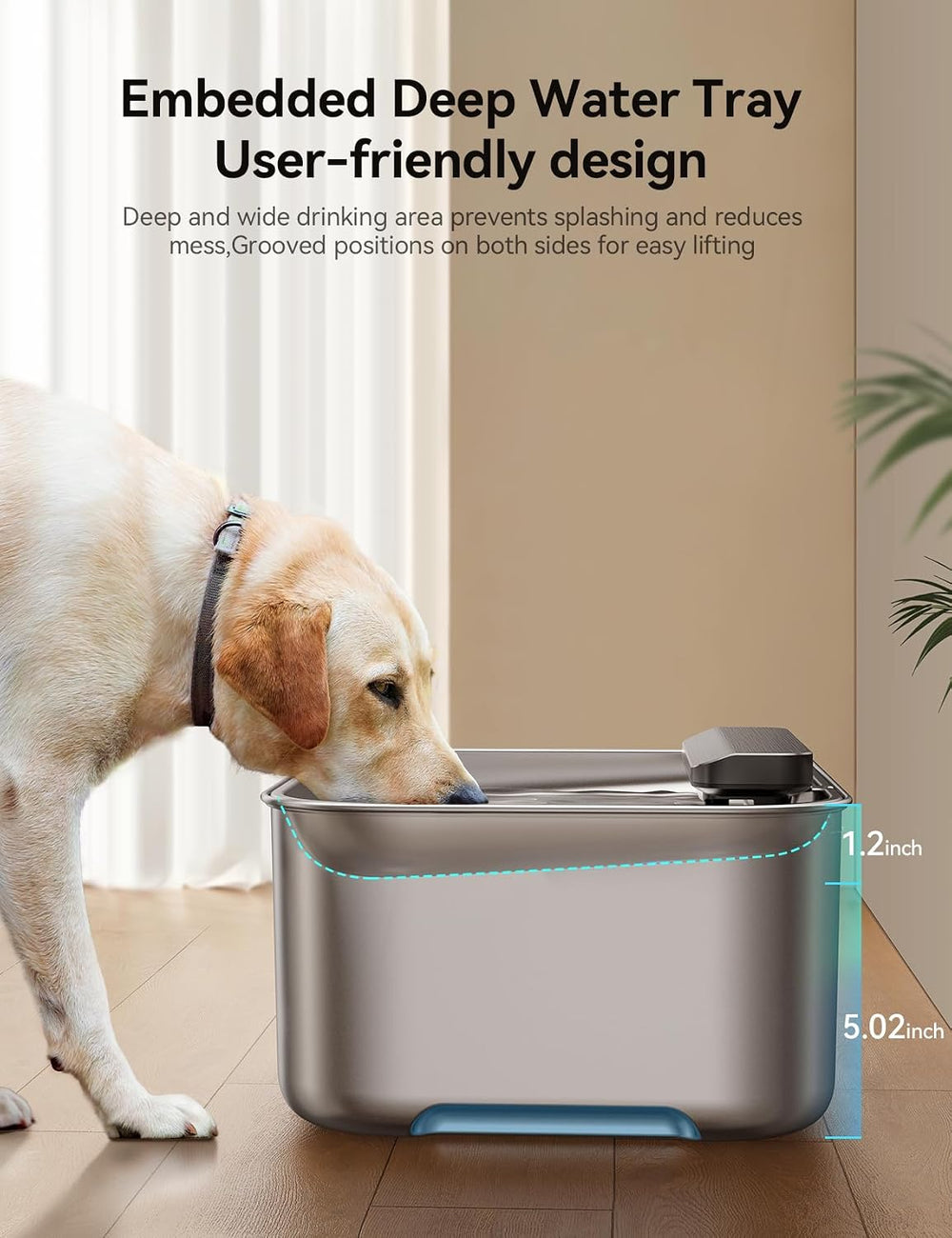 FEELNEEDY 3 Gal Stainless Steel Dog Water Fountain for Large Dog, Pet Water F...