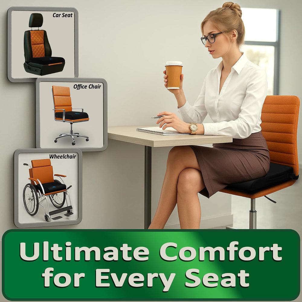 Premium Large Gel Seat Cushion, Memory Foam Seat Cushion for Recliner, Wheelc...