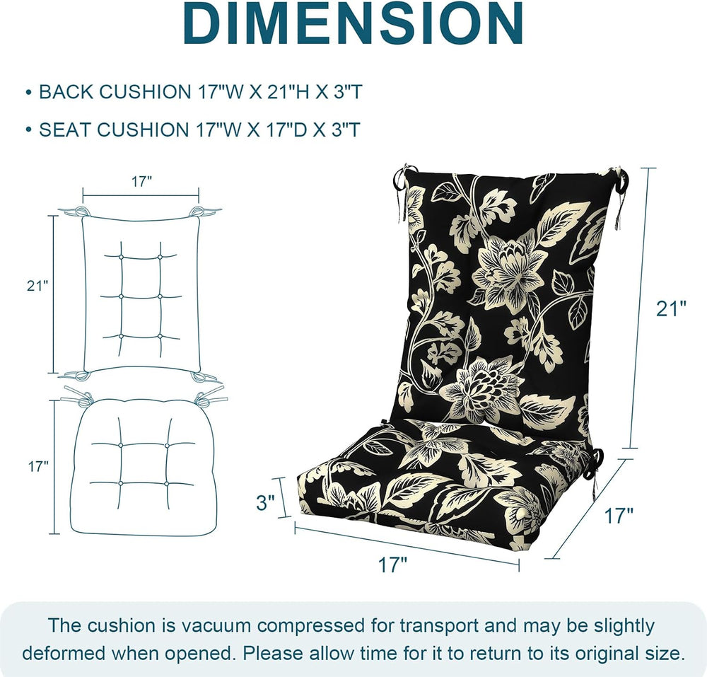 DYTXIII Set of 2 Rocking Chair Cushions for Outdoor/Indoor Use,Water Resistan...