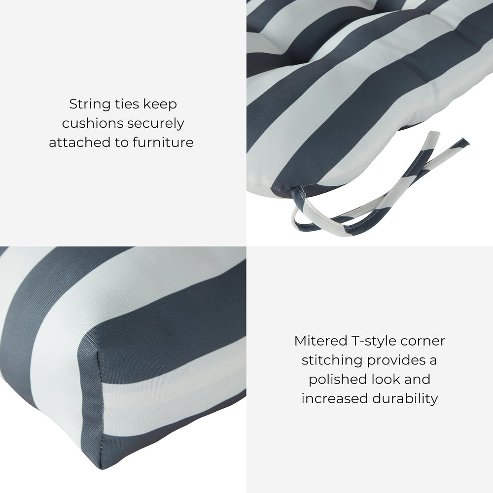20x20 Square Tufted Outdoor Seat Cushion, Reversible Patio Chair Cushion with...