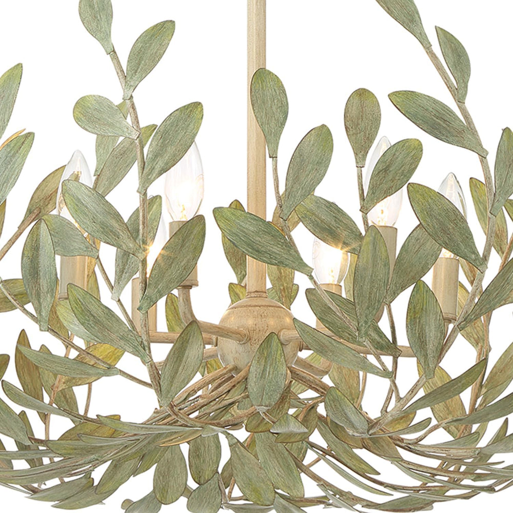 Crystorama Broche 6 Light Champagne Green Tea Chandelier