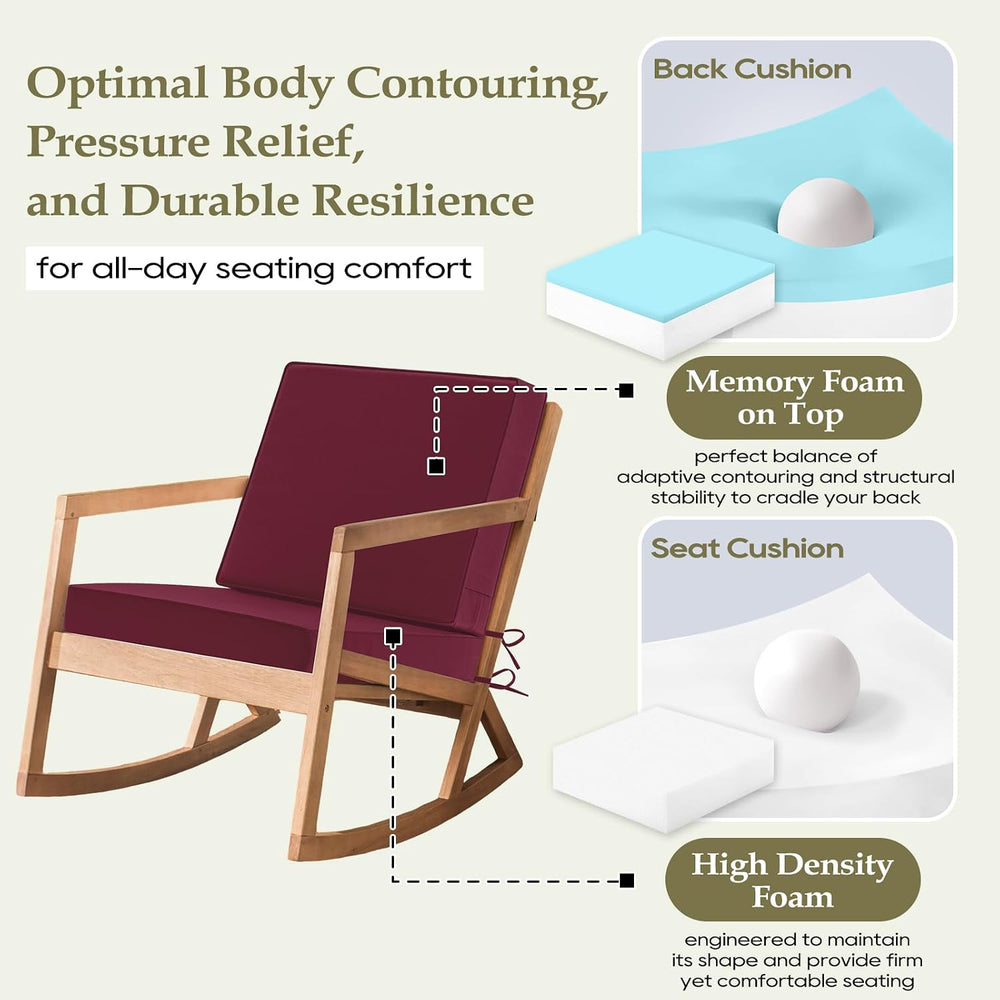 Wellsin Outdoor Deep Seat Patio Cushions, 24 x 24 Waterproof & 3-Year Fad...
