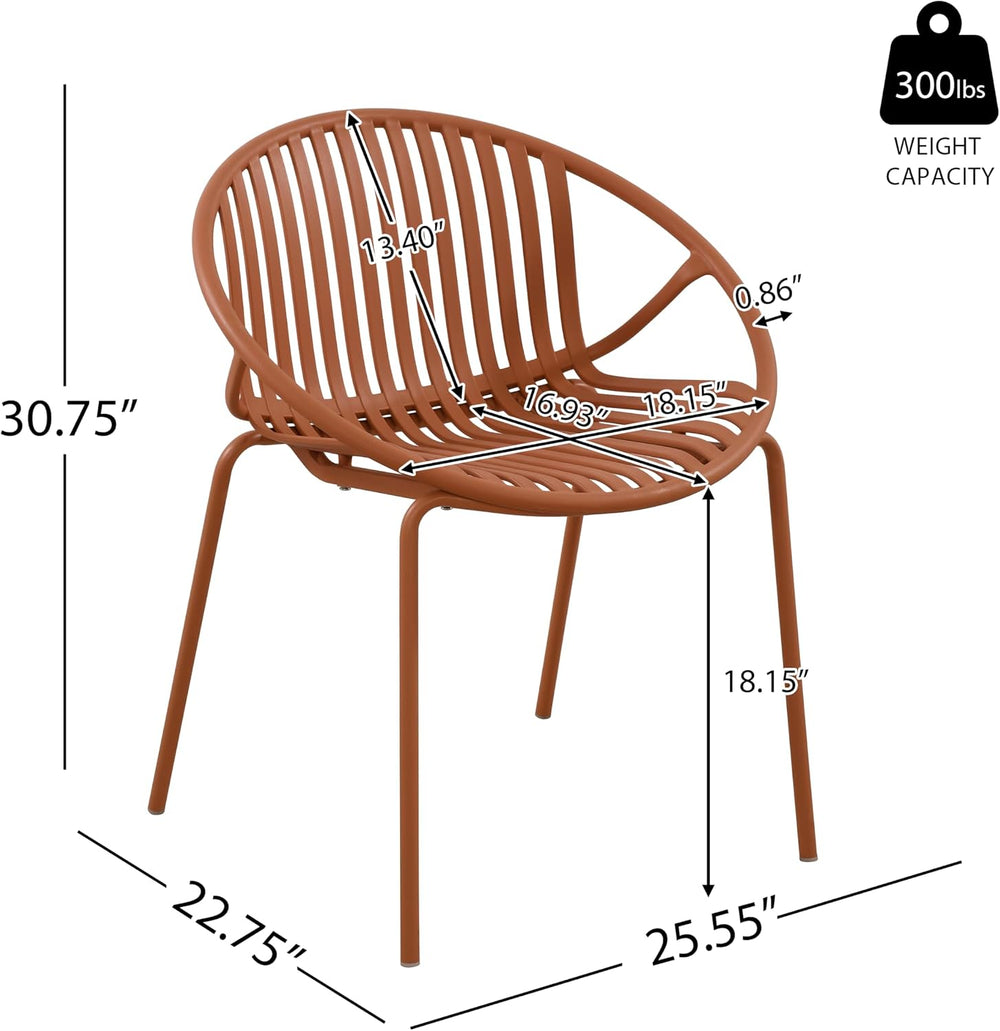 Christopher Knight Home Set of 2 Tita Modern Patio Outdoor Dining Chairs, Sta...