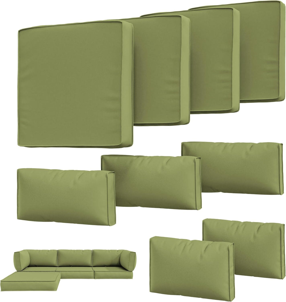 9Pcs Outdoor Chair Cushions Covers Waterproof Anti-Fading for 5 Pack Patio Se...
