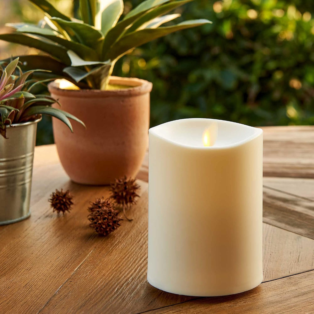 Luminara Realistic Artificial Moving Flame Outdoor Pillar Candle IPX4 - Movin...