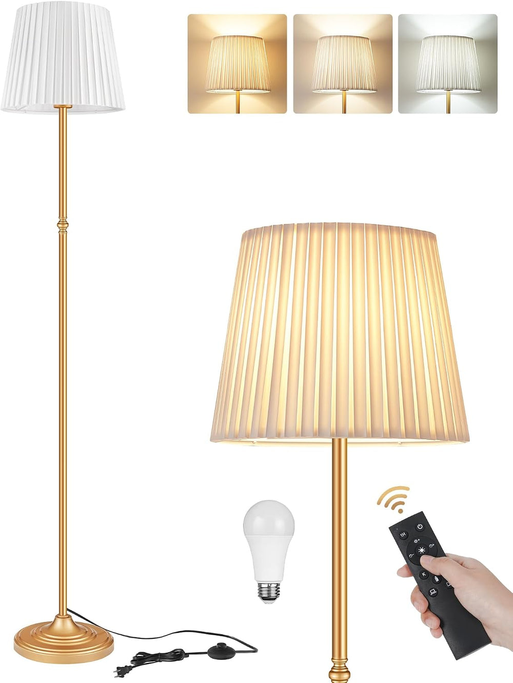 Dimmable Floor Lamp for Living Room, 68" Tall Standing Lamp, Reading Lig...