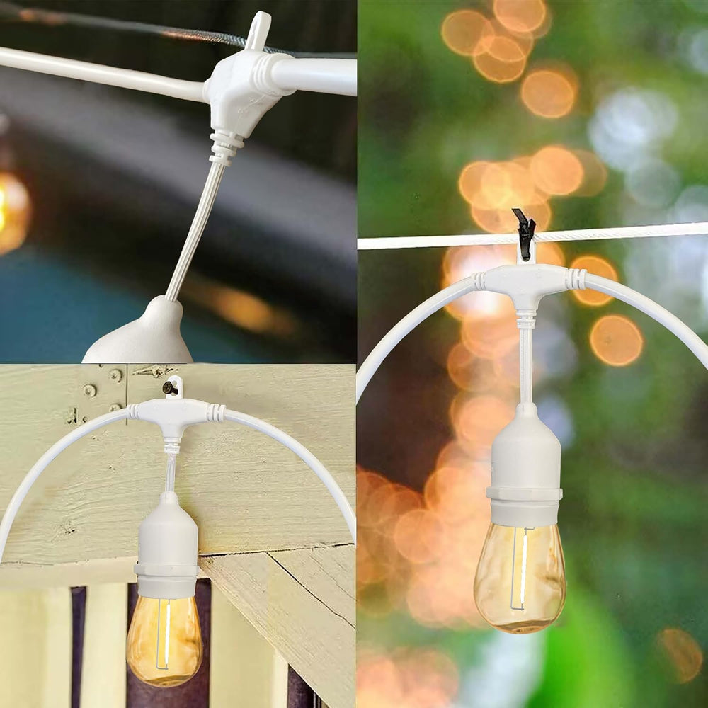 Banord 50FT Outdoor String Lights, S14 Waterproof Patio Lighting, White