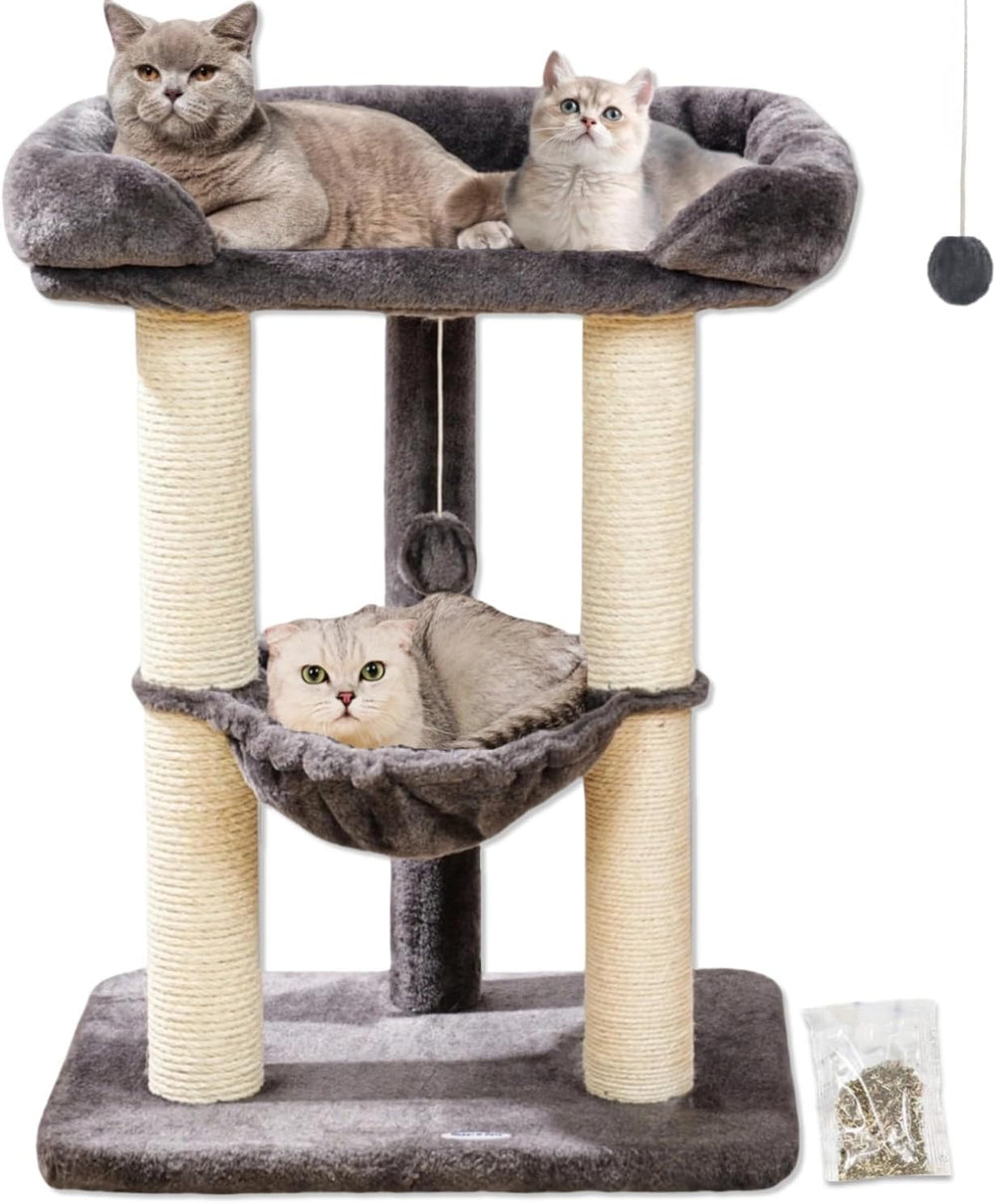 Happi N Pets 28" Cat Tree, Large Bed for Big Cats, Small Cat Tower with ...
