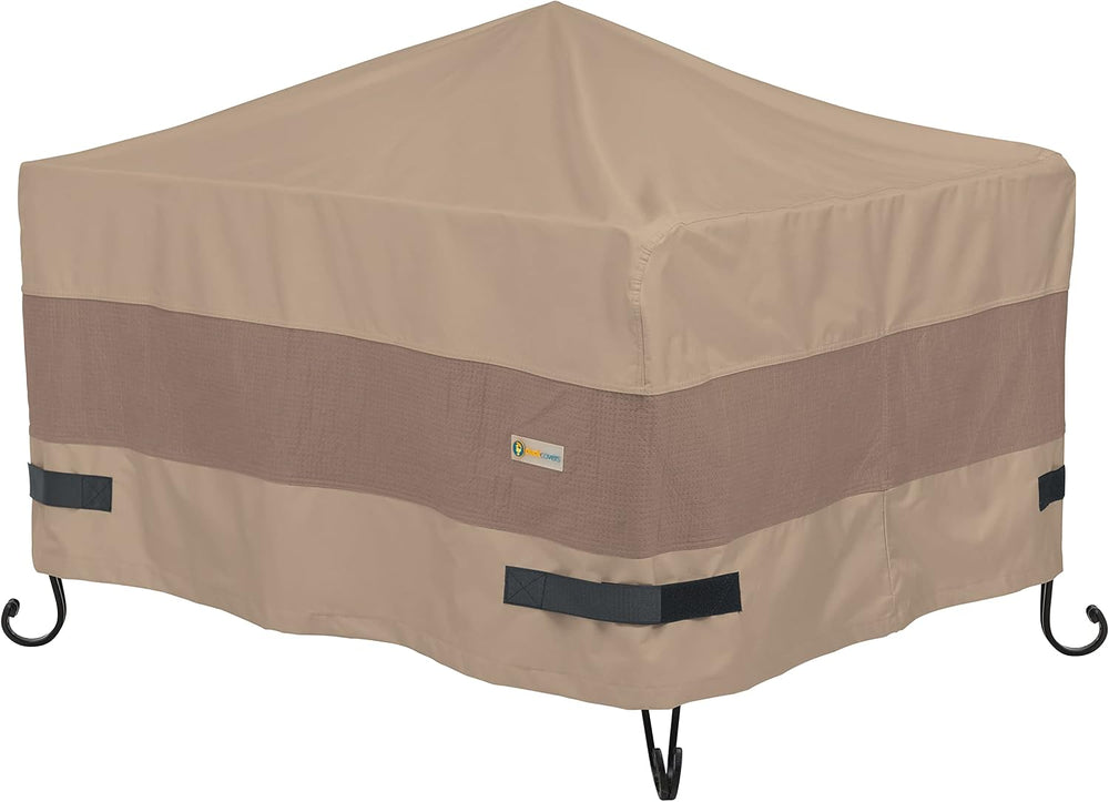 DUCKCOVERS Elegant Water-Resistant 50 Inch Square Fire Pit Cover, Outdoor Fir...