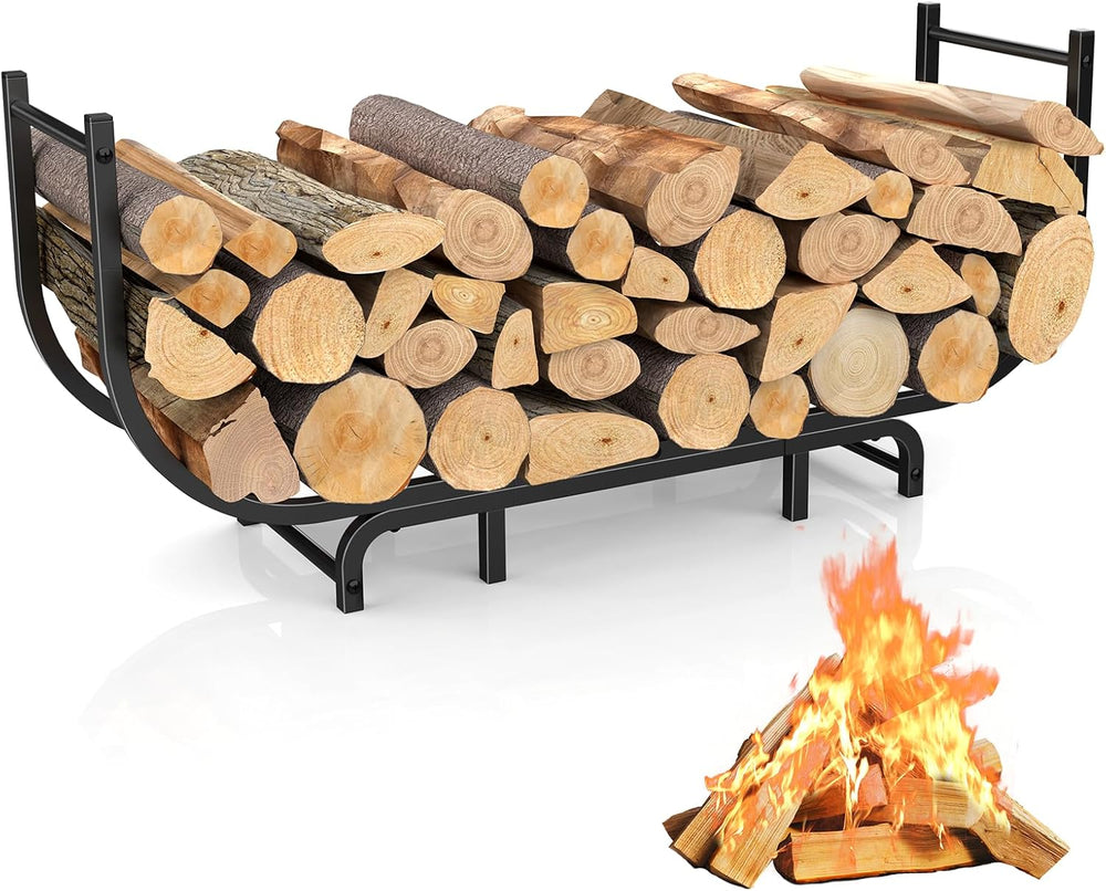 LIANTRAL Curved Firewood Rack Outdoor Indoor, 48 Inch Heavy Duty Log Holder