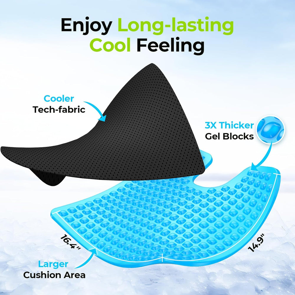 AUVON Gel Wheelchair Seat Cushion with Waterproof Cover for Pressure Sore &am...