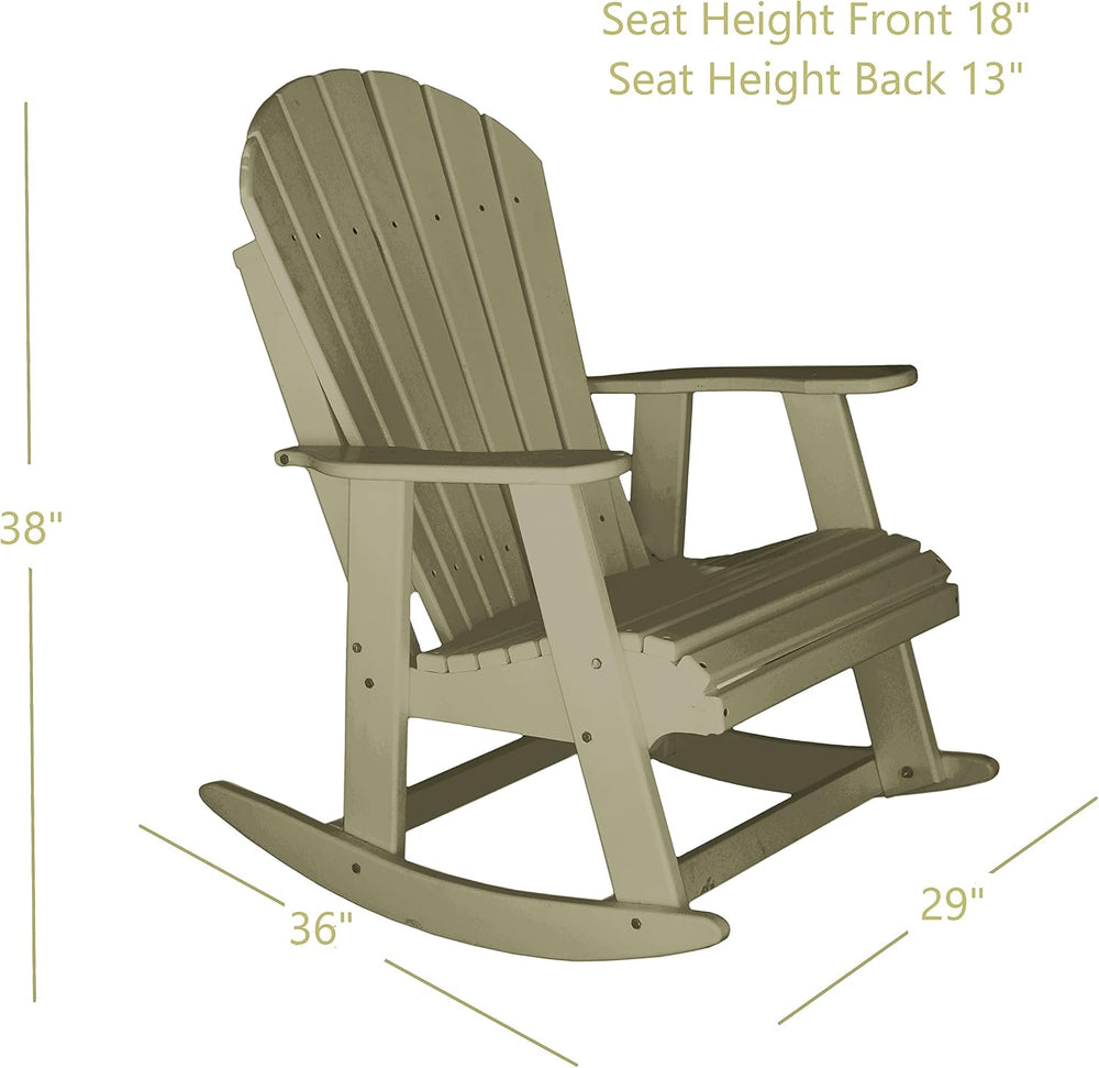 Phat Tommy Outdoor Rocking Chair - Adirondack Rocking Chair for Front Porch -...