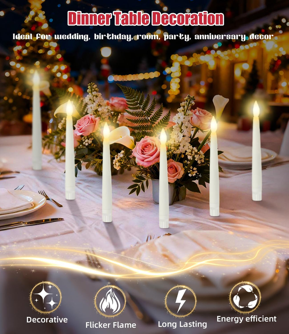Christmas Decorations - 32pcs Floating Candles with Wand Magic Hanging Candle...