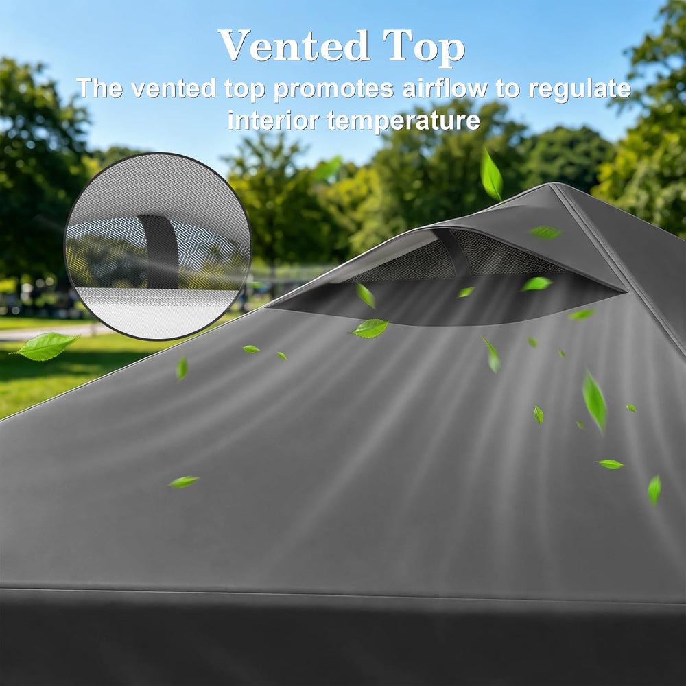 10x10 Pop Up Canopy with Sidewall, One Push Easy Setup,Dark Gray