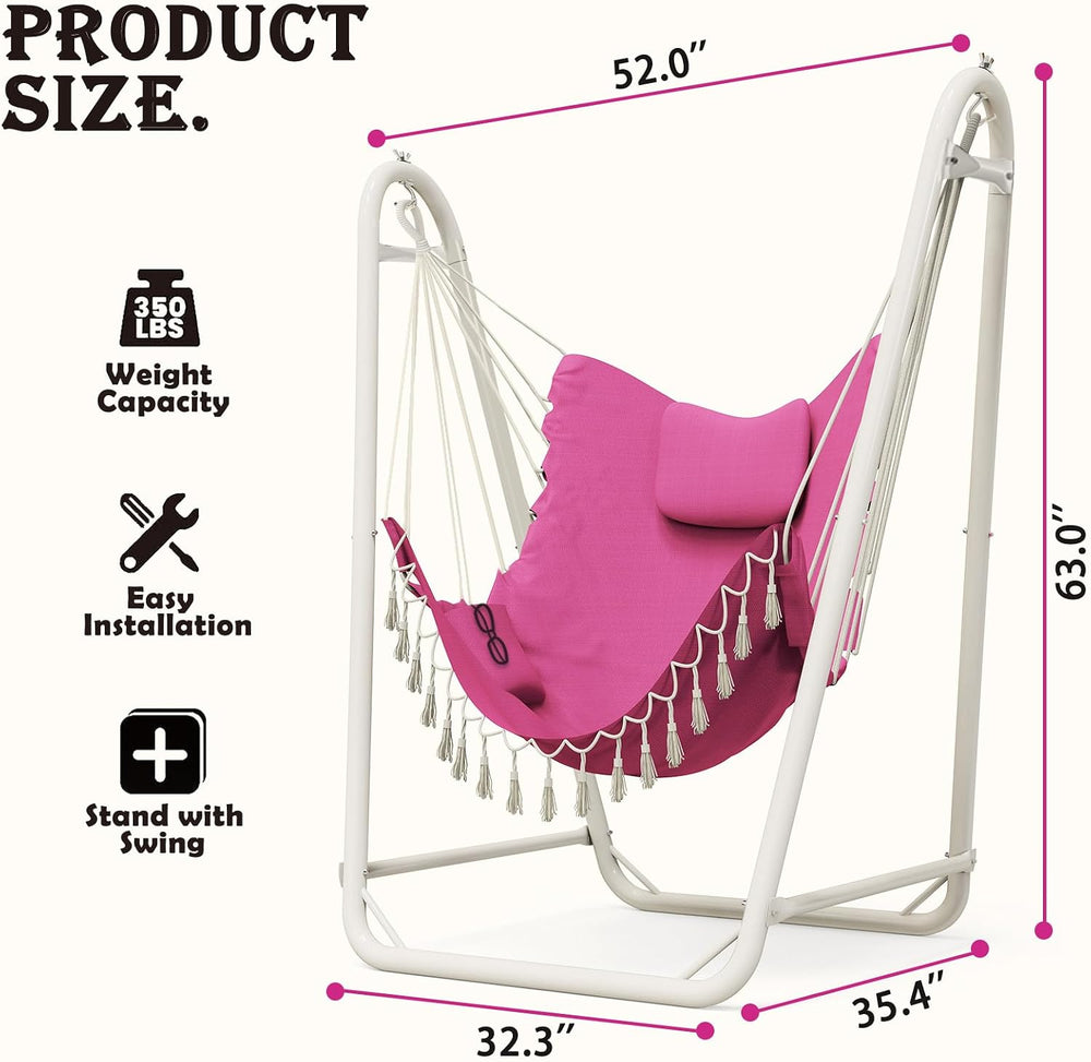 TOREVISIOR Hammock Chair with Stand, 350 lbs Swing Chair for Indoor Outdoor