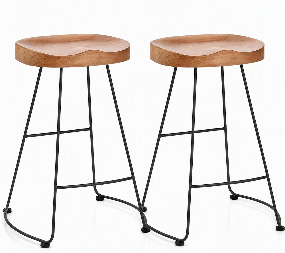 Set of 2 American Elegant Retro Country Style Bar Chair, Modern Fashion Simpl...