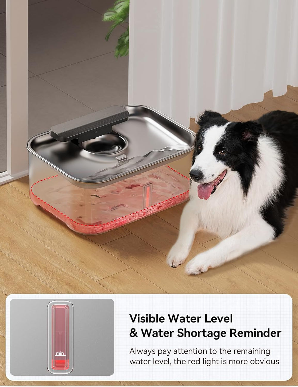 FEELNEEDY 3 Gal Stainless Steel Dog Water Fountain for Large Dog, Pet Water F...
